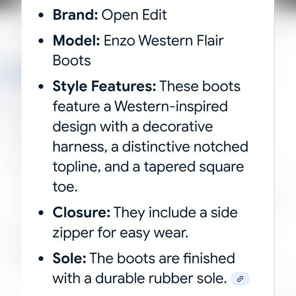 Open Edit Womens Enzo Western Flare Boots Sz 8.5M Black Leather Side Harness - Picture 11 of 11